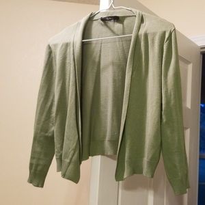 Women's green crop cardigan